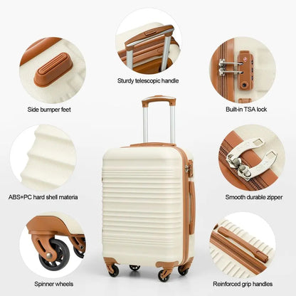 3-Piece Pink Luggage Set with TSA Lock, Spinner Wheels for Travel