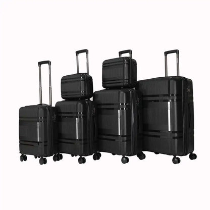6-Piece Expandable Hardshell Luggage Set Lightweight Unisex with Rotating Wheels Password Lock Carry on Travel Suitcase