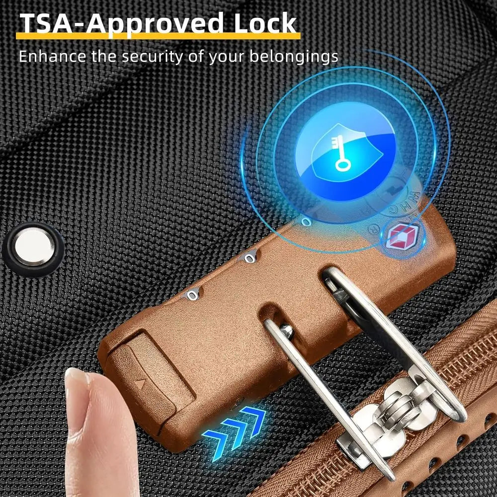 5-Piece Expandable Suitcase Set with Spinner Wheels, TSA Lock, Lightweight Hard Shell, Rolling Luggage for Men & Women, Black &