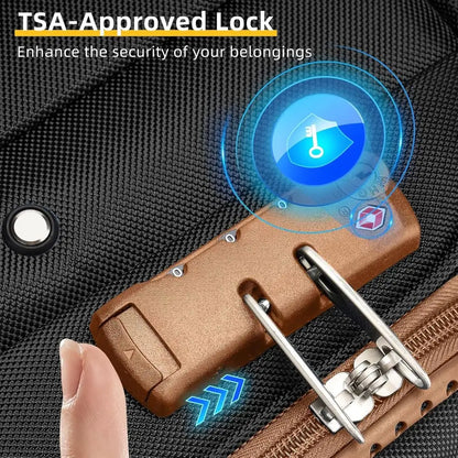 5-Piece Expandable Suitcase Set with Spinner Wheels, TSA Lock, Lightweight Hard Shell, Rolling Luggage for Men & Women, Black &