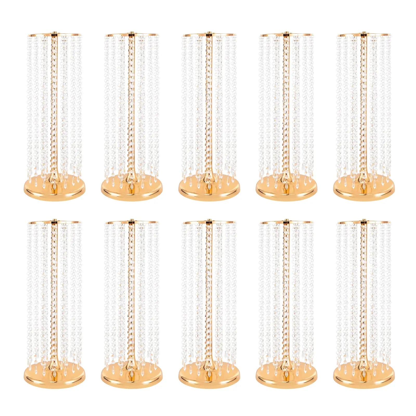 10 件 23.6 英寸 Tall Wedding Centerpieces Flower Vases, Metal Flowers Stand, Acrylic Crystal Stand, Column Vases Centerpieces for t