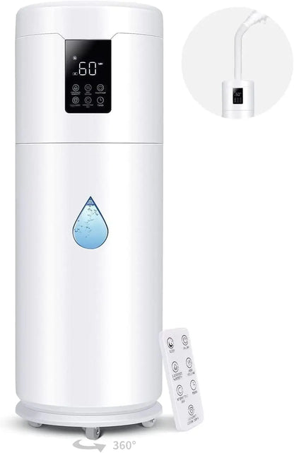 Large Room Humidifier 2000 sq.ft, 17L Capacity with Extension Tube, 4 Speed Mist & 360° Nozzle for Home Office Greenhouse