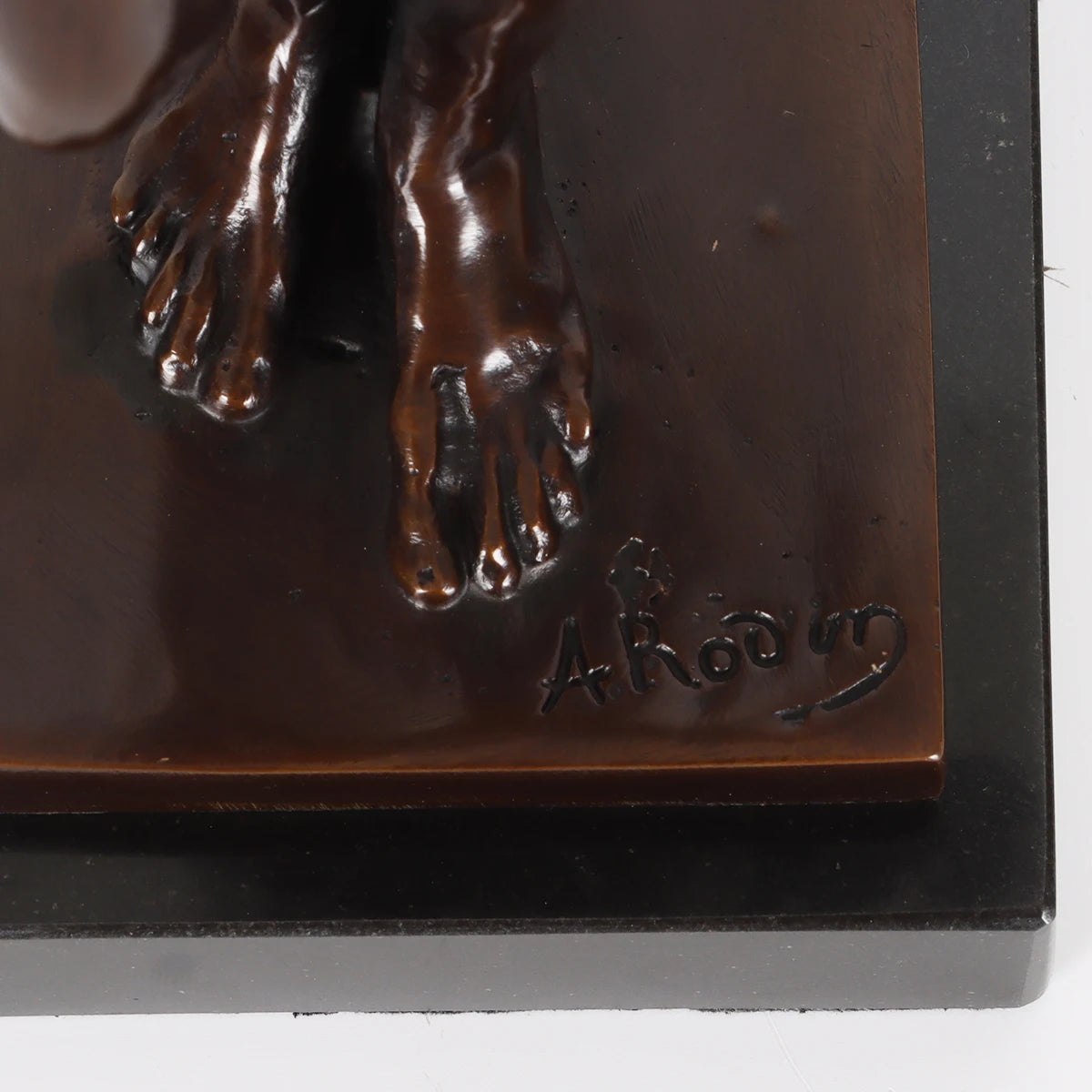 Bronze Rodin's "The Age of Bronze" Statue Sculpture Famous Nude Man Collectible Figurine Art Office Decor