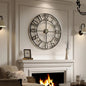 Large Wall Clock for Living Room Decor, 30 Inch Wall Clocks Battery-Operated Silent Non Ticking, Modern Black Decorative Metal C