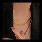 S925 silver explosion hip hop style gold necklace jewelry simple personality fashion high sense necklace