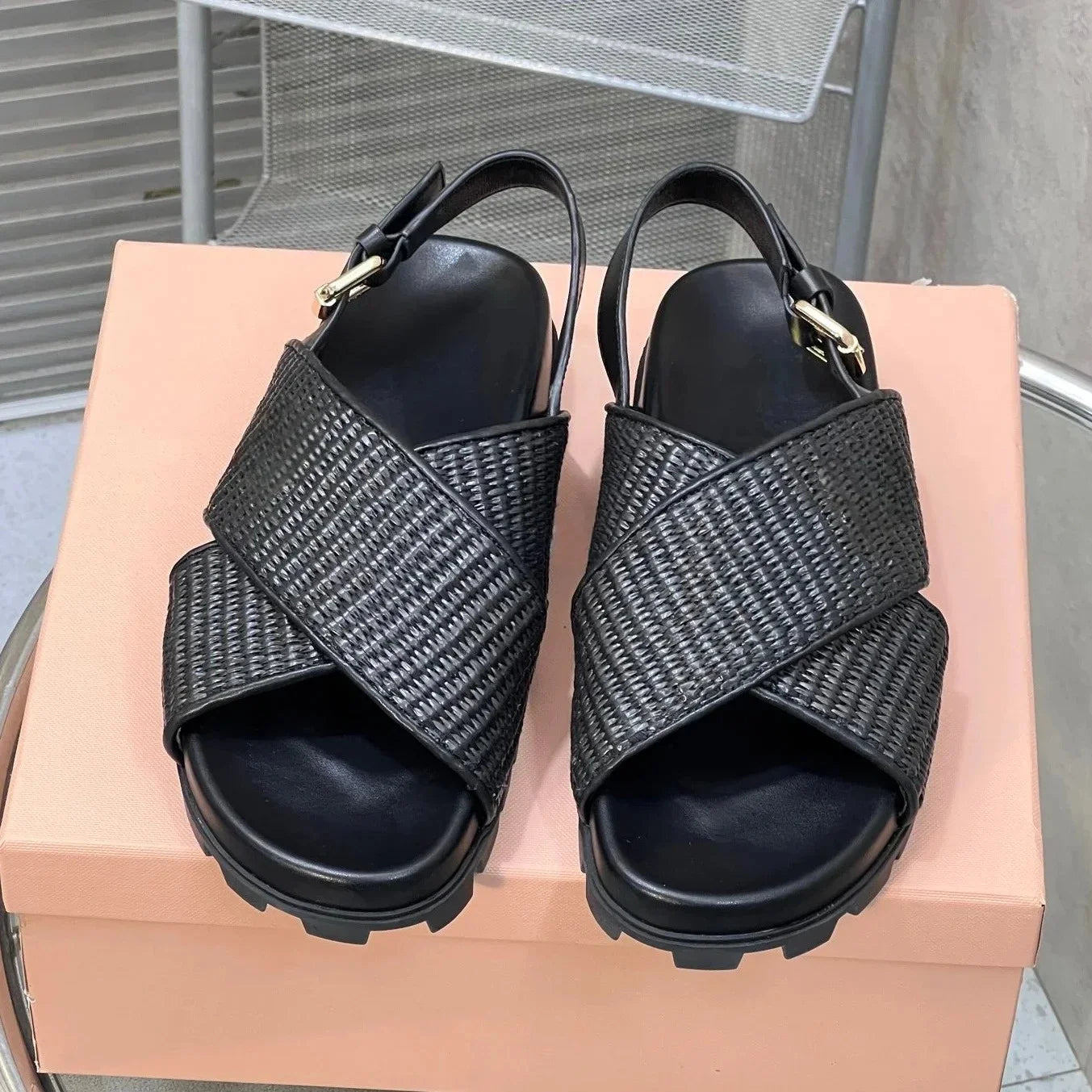 Beach Shoes For Woman 2025 Newest Summer Espadrilles Bohemian Gladiator Sandals Mules Shoes Woman  Exclusive Lazy Bota