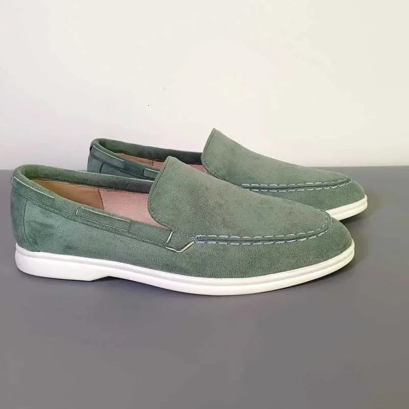 Classic Brand Suede Leather Loafers Men Casual Shoes Luxury Mens Breathable Slip on Driving Shoes Moccasins W251205