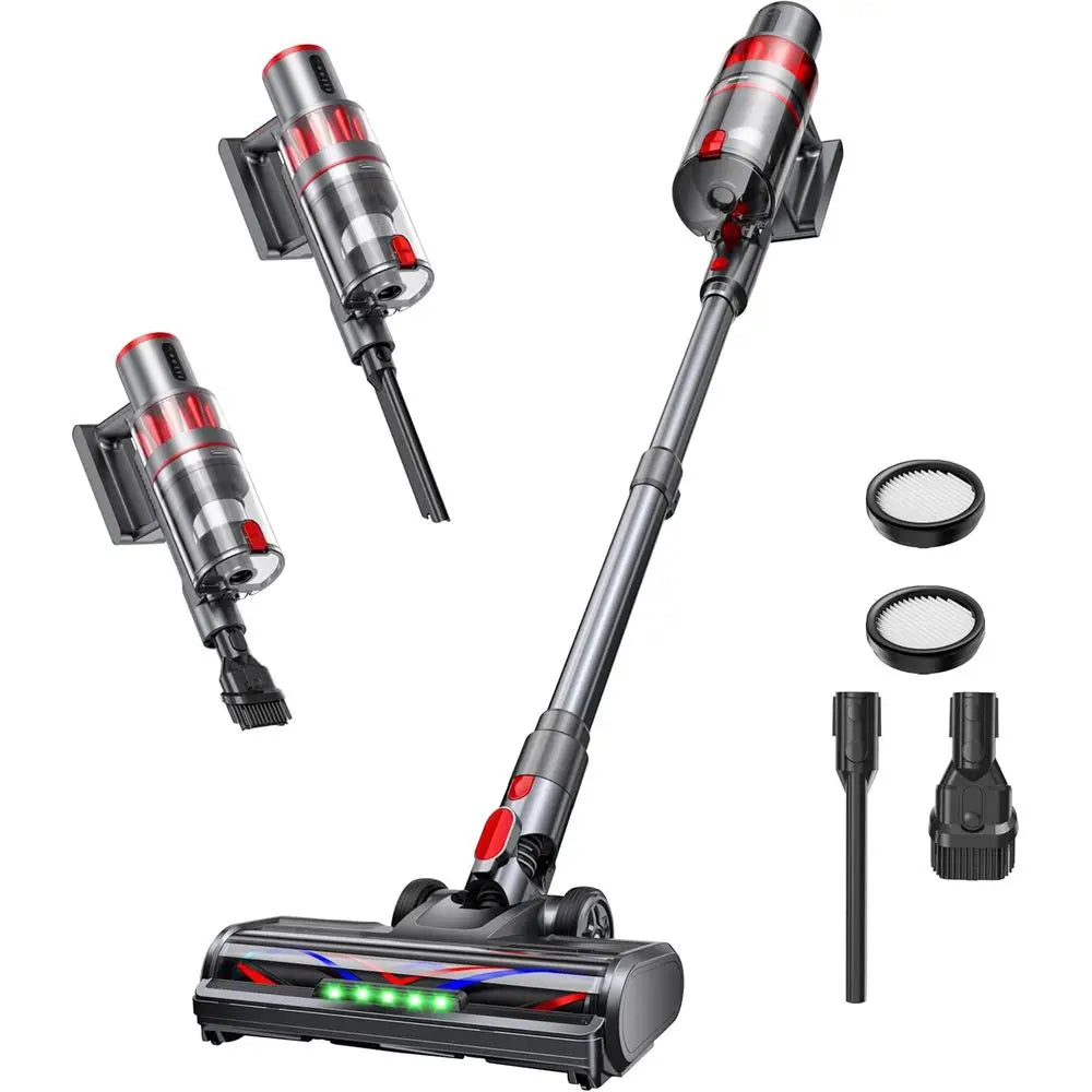 Rechargeable 600W 50KPA Stick Vacuum Cleaner, 60-Minute Runtime, Strong Suction, Lightweight, Ideal for Home, Pet Hair, Carpets,