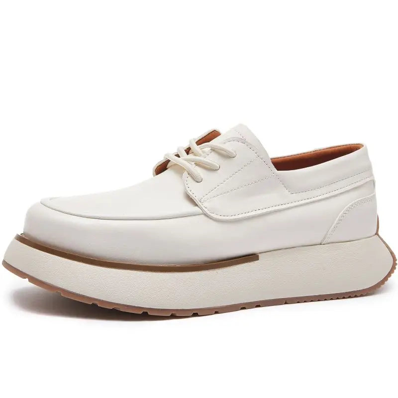 2026 Men's Horse Leather Board Shoes Genuine Leather Breathable Casual Business Sneakers Soft Sole White Trendy Spring Summer
