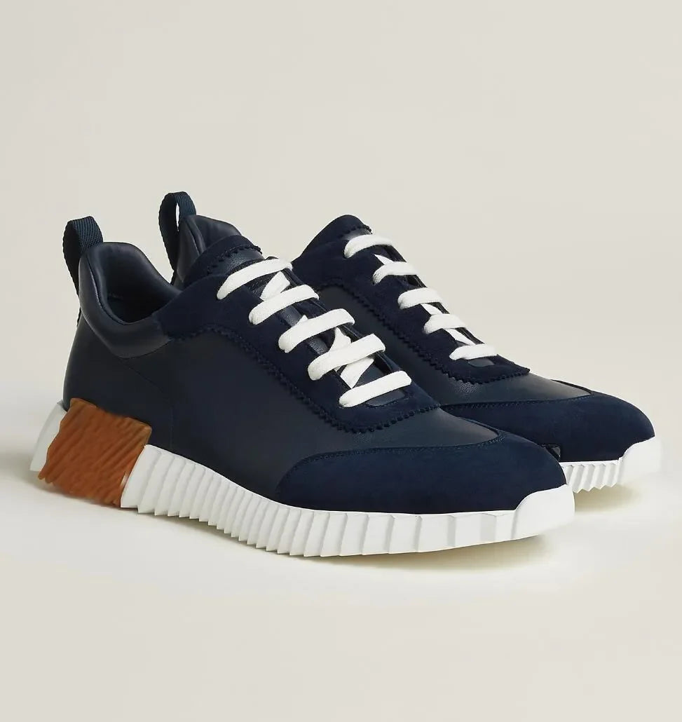 2024 New Colors Men Bouncing Sneaker Shoes Top Luxury Calfskin Suede Casual Sports Goatskin Light Sole Low Top Trainers Comfort
