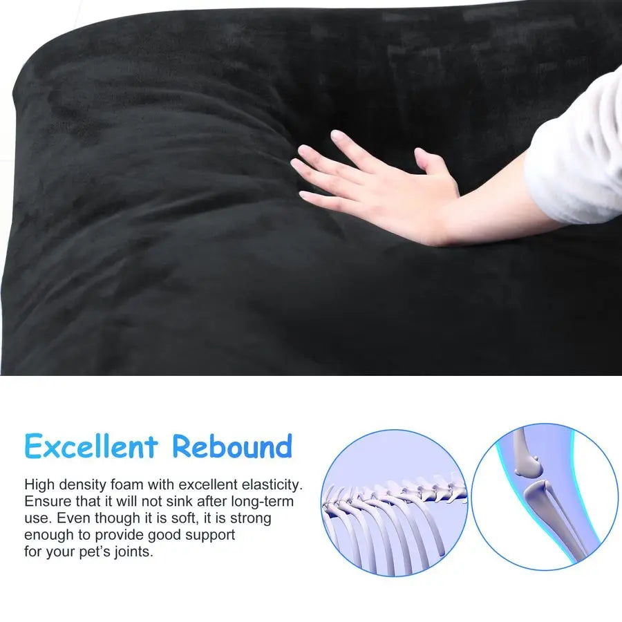 Super Soft Extra Large Dog Bed, 47 Inches Jumbo Orthopedic Foam Pet Beds with Anti Slip Bottom, Dog Sleeping Mattress with Remov