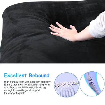 Super Soft Extra Large Dog Bed, 47 Inches Jumbo Orthopedic Foam Pet Beds with Anti Slip Bottom, Dog Sleeping Mattress with Remov
