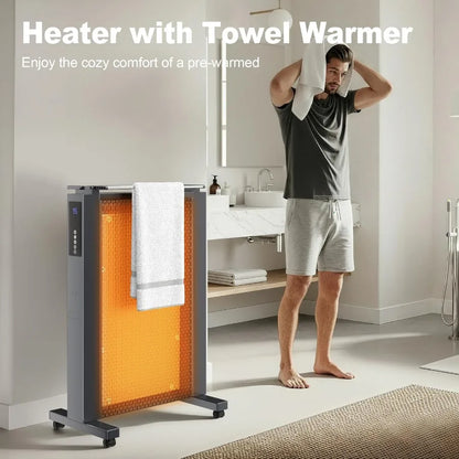 Space Heater Indoor Use 1500W Quiet Mica Convection Heater Electric Space Heaters for Large Room with Remote Eco Mode Portable