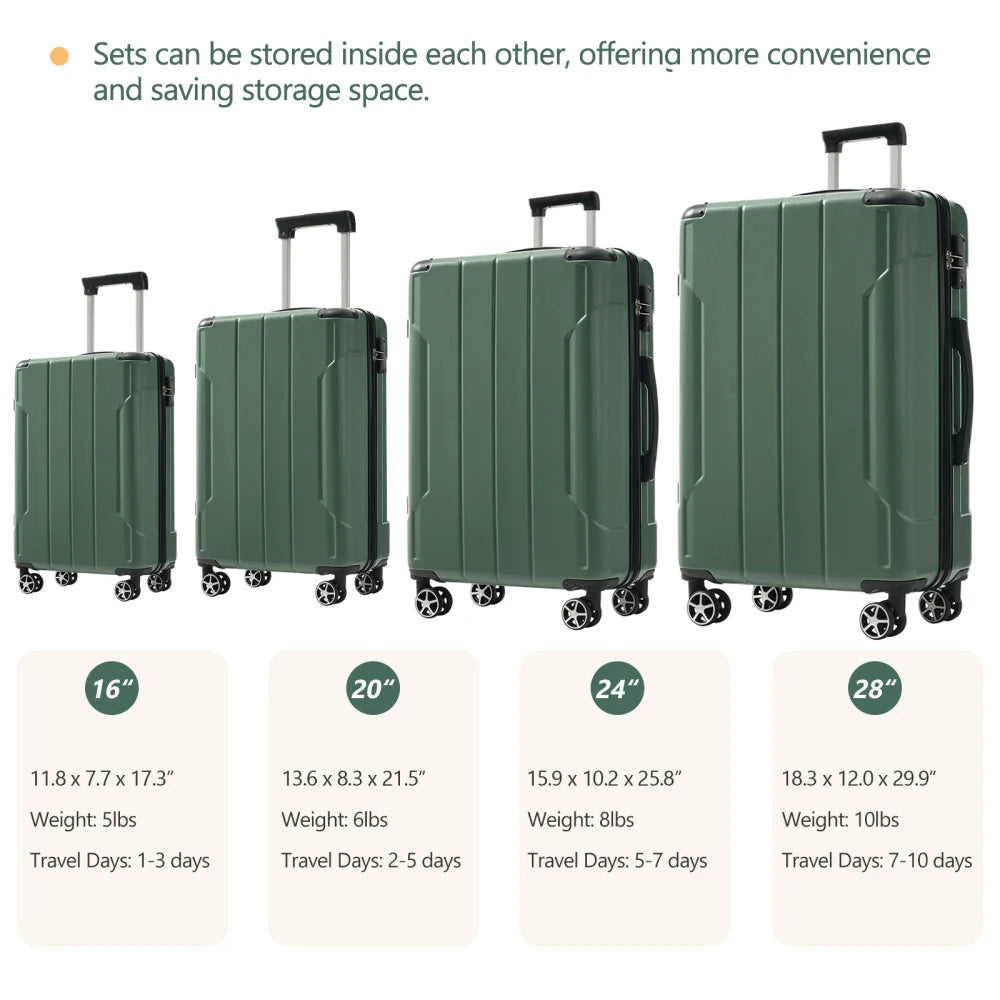 Lightweight Expandable 6 Piece Hardshell Luggage Set Dual Spinner Wheels TSA Lock Suitcase Travel Luggage for Men Women