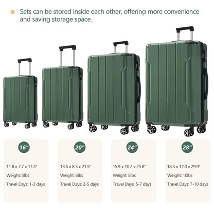 Lightweight Expandable 6 Piece Hardshell Luggage Set Dual Spinner Wheels TSA Lock Suitcase Travel Luggage for Men Women