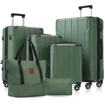 Lightweight Expandable 6 Piece Hardshell Luggage Set Dual Spinner Wheels TSA Lock Suitcase Travel Luggage for Men Women