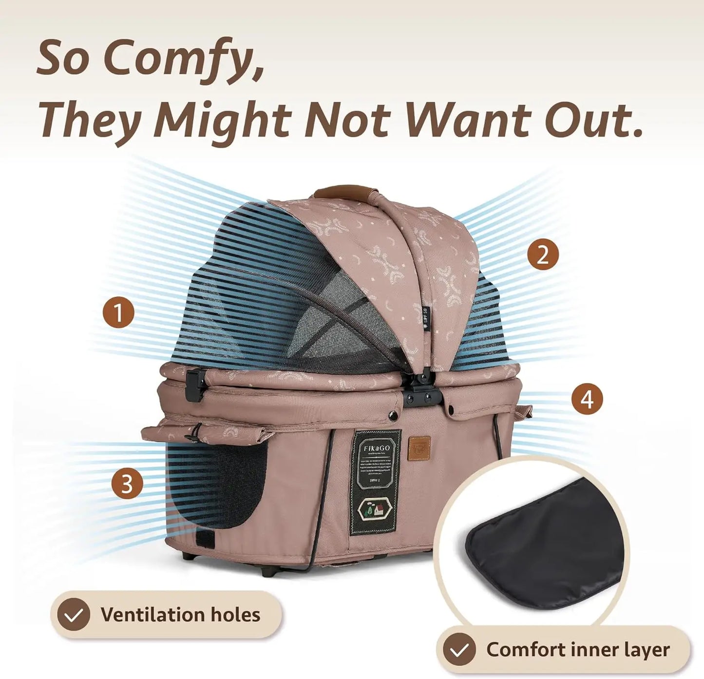 2-in-1 Pet Car Seat and Carrier, Booster for Small Dogs and Cats, Safe Travel Accessory