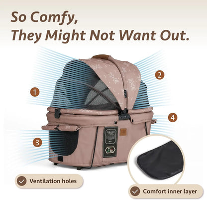2-in-1 Pet Car Seat and Carrier, Booster for Small Dogs and Cats, Safe Travel Accessory