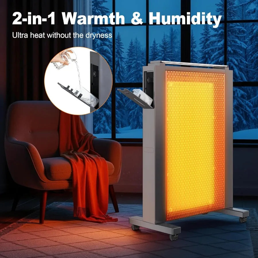Space Heater Indoor Use 1500W Quiet Mica Convection Heater Electric Space Heaters for Large Room with Remote Eco Mode Portable