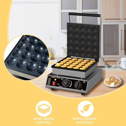 1700W Mini Pancake Maker, Commercial Electric Waffles Maker With Non-Stick Baking Pan For Home, Restaurant & Café