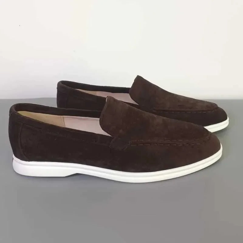 Classic Brand Suede Leather Loafers Men Casual Shoes Luxury Mens Breathable Slip on Driving Shoes Moccasins W251205