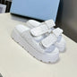 2025 New Summer Handmade Beach Slides For Woman Espadrilles Mules Shoes Magic Tape Thick Sole Woman Slippers FlipFlops