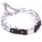 Prong Collar or Dog Training with Easy Quick Release Buckle - German Made Dog Collar with Chrome Plated Steel 4.0mm Prongs for E