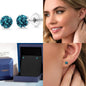 Round 5MM Birthstone Stud Earrings in 14K White Gold with Silicone Push Back for Women, Ideal Gift Choice