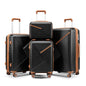 4 Piece Expandable PP Luggage Sets 14 20 24 28 Inch Lightweight Durable Suitcase Double Mute Spinner Wheels TSA Lock
