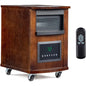 ROVSUN 1500W Quartz Infrared Heaters, Electric Space Heater with Remote Control, Portabel Handle & Wheels, 12H Timer, 3 Modes