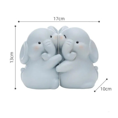 Hugging Duck Bookends - Adorable Cartoon Animal Book Stand for Desk, Decorative Shelf Organizer for Home & Office
