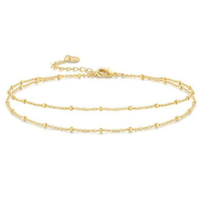 14K Gold Anklets for Women 14K Gold Ankle Bracelets for Women Gold Anklet Bracelets for Womens Layered Design for Natural Depth