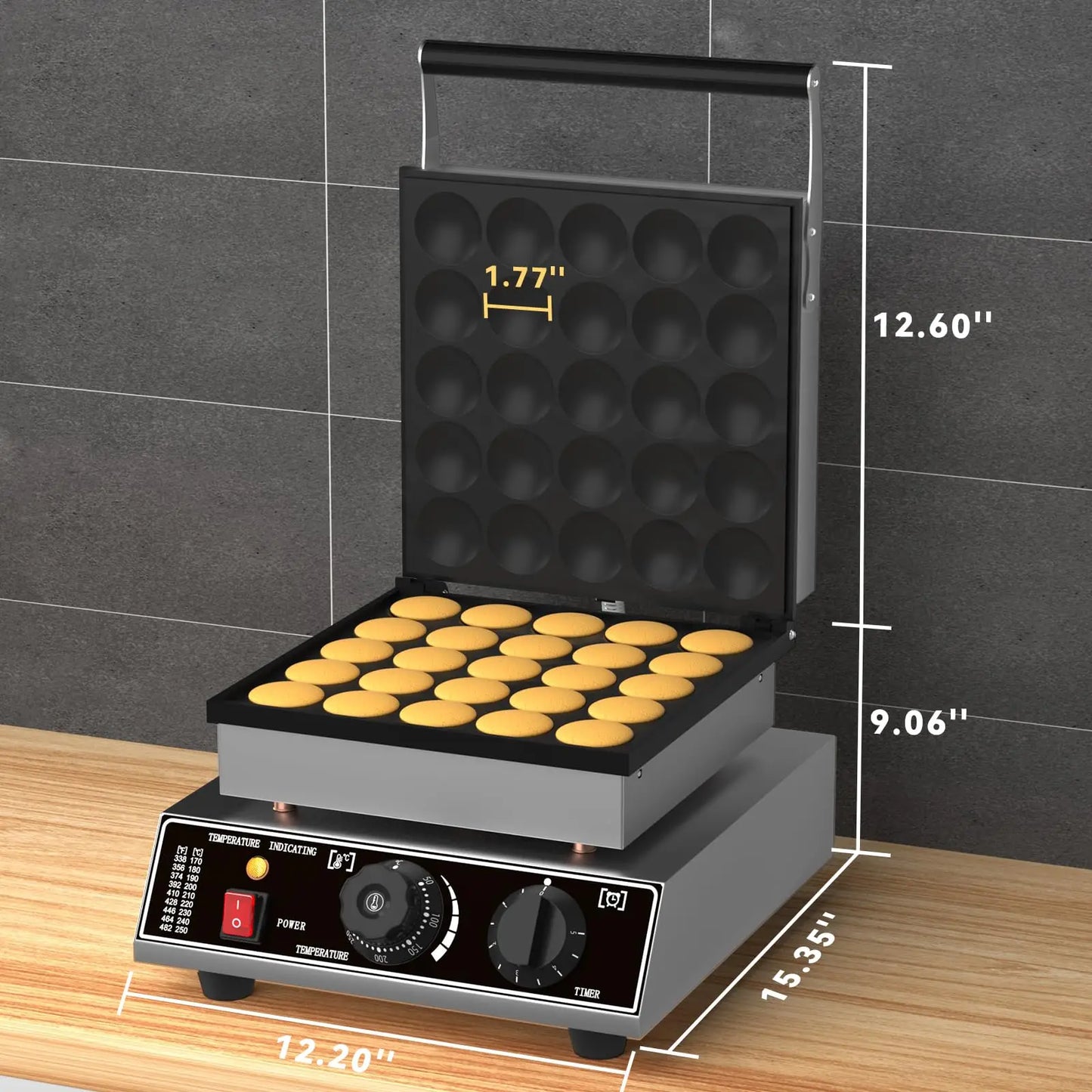 1700W Mini Pancake Maker, Commercial Electric Waffles Maker With Non-Stick Baking Pan For Home, Restaurant & Café