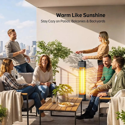 [Limited Stock!]Outdoor Electric Patio Heater, 34-inch 1500W Infrared Tower Heater with Instant Heating, Tip-Over & Overheat Pro
