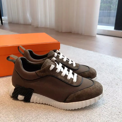 2024 New Colors Men Bouncing Sneaker Shoes Top Luxury Calfskin Suede Casual Sports Goatskin Light Sole Low Top Trainers Comfort