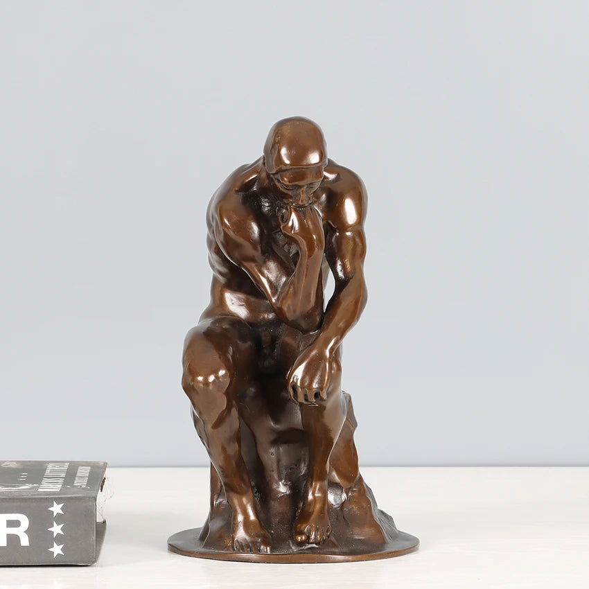 20cm Bronze The Thinker Statue by Rodin Famous Sculpture Replica Home Decoration