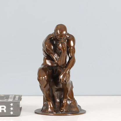 20cm Bronze The Thinker Statue by Rodin Famous Sculpture Replica Home Decoration