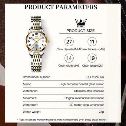 OLEVS Womens Automatic Watch Premium SmalDiamond Accented Sel Winding Waterproo Watches or Women ashion Ladies Watch
