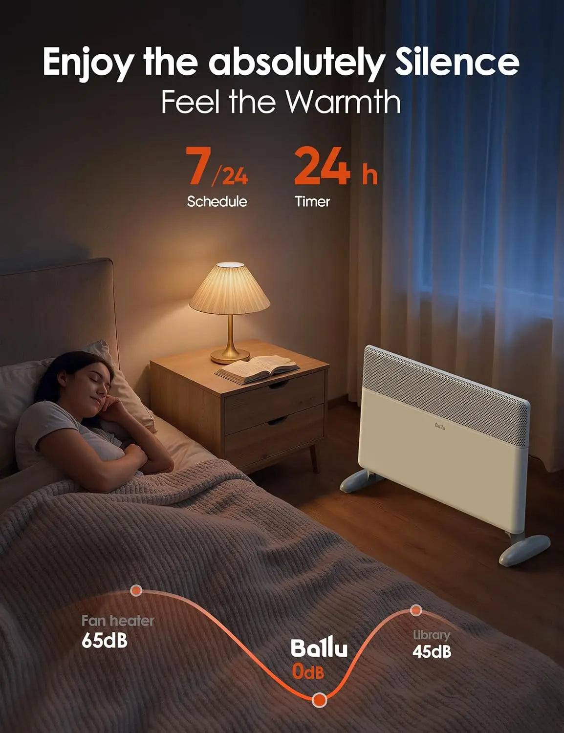 1500W Electric Convection Panel Heater for Large Room with Programmable Thermostat Wifi App Control Standing Wall Mount Smart Qu