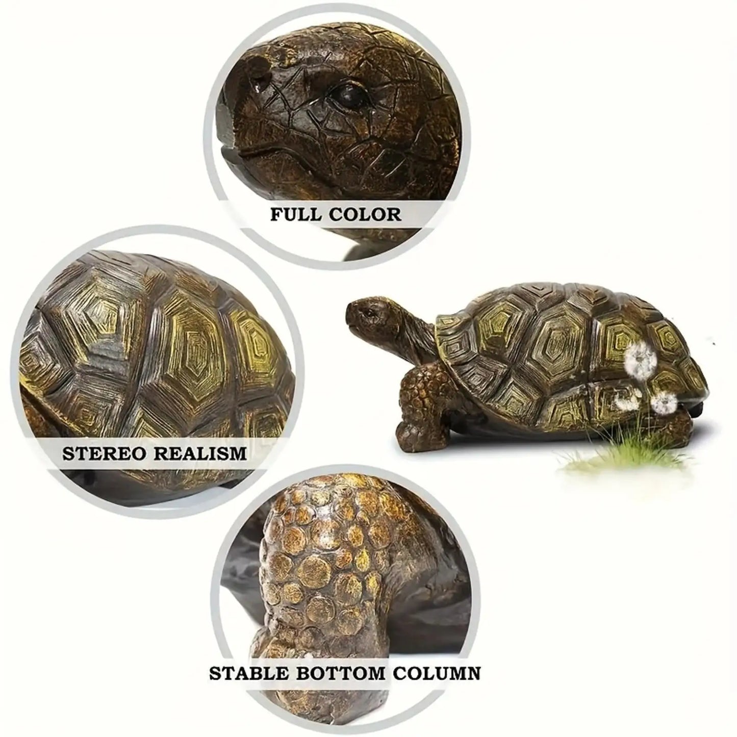 Resin Turtle Statue Large Outdoor Garden Sculpture Realistic Shell Ornament Decorative Figure for Garden Landscaping
