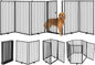 6-Panel Freestanding Metal Dog Gate with Door, 120''W Foldable Pet Fence for Indoor/Outdoor Use, 32''H Tall