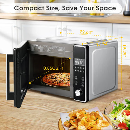 8 IN 1 Large Capacity Countertop Microwave Oven w/LED Display Multi-Functional