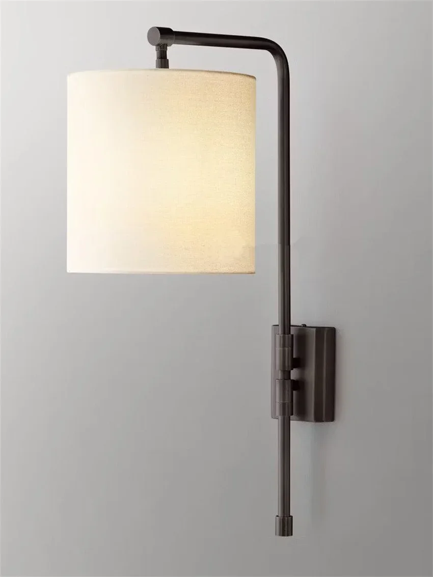 American-style All-copper Luxury Retro Wall Lamp Simple Bedroom Bedside Living Room Dining Room Study Hotel Model Room Lighting
