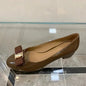 2025 Ballet flats new leather round head shallow bow multifunctional single shoes women's leather bow bow design