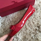 2025 Ballet flats new leather round head shallow bow multifunctional single shoes women's leather bow bow design
