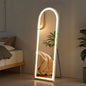 Arched Full Length Mirror with Stand 21"×63", LED Light Floor Standing with 3 Color Lighting for Bedroom Body Hanging Modern Si