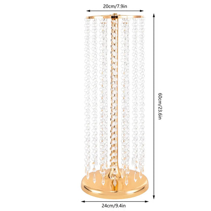 10 件 23.6 英寸 Tall Wedding Centerpieces Flower Vases, Metal Flowers Stand, Acrylic Crystal Stand, Column Vases Centerpieces for t