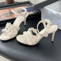 2025 Newest Summer Handmade Genuine Leather Open-Toe Super High Heel Buckle-Strap Woman Sandals Stiletto Ladies Wedding Pumps