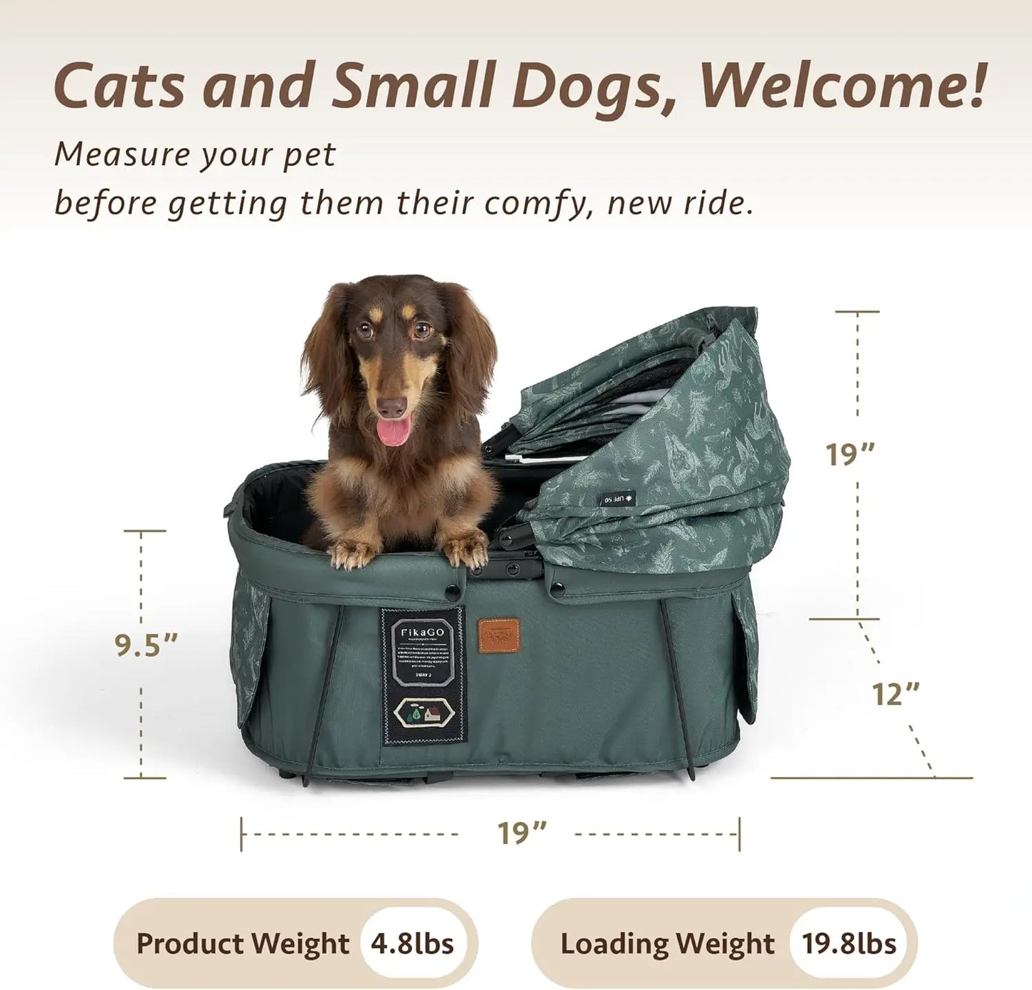 2-in-1 Pet Car Seat and Carrier, Booster for Small Dogs and Cats, Safe Travel Accessory