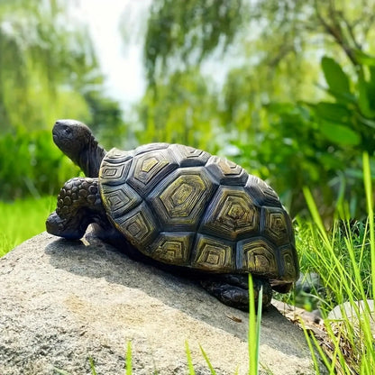 Resin Turtle Statue Large Outdoor Garden Sculpture Realistic Shell Ornament Decorative Figure for Garden Landscaping